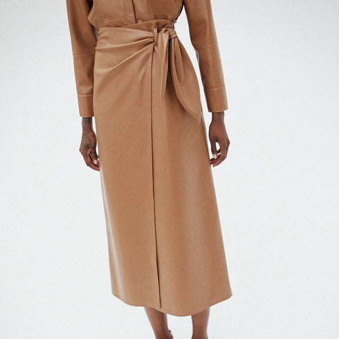 PU leather A-line skirt skirt - ROUTINE FASHION